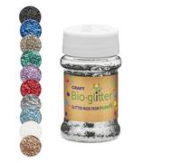 Craft Biodegradable Glitter, Chunky Glitter, Arts and Crafts for Kids, Card Making, Decorations, Candle Making, Eco-Friendly, Cruelty Free - Silver - 40g x 10