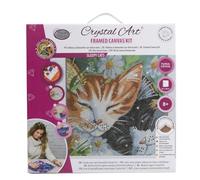 Craft Buddy 30cm x 30cm Mounted Crystal Art / Diamond Painting Kit - Partial Crystal - Sleepy Cats