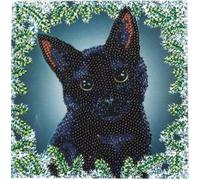 Craft Buddy Christmas Cat, 18x18cm Crystal Art Card
