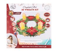 Craft Buddy Crystal Art Christmas Candle Holder 3D Wreath Kit with LED Candles