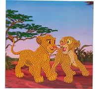 Craft Buddy Crystal Art Disney CCK-DNY802 Simba and Nala, 18x18cm Crystal Art Card, Multicolor