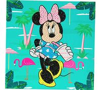 Craft Buddy Crystal Art Disney CCK-DNY807 Minnie on Holiday, 18x18cm Crystal Art Card, Multicolor