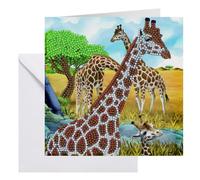 Craft Buddy Crystal Art Gentle Giraffe, 18x18cm Crystal Art Card, Multicoloured, 18x18