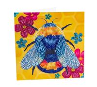 Craft Buddy Floral Bumblebee 18x18cm Crystal Art Card