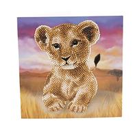 Craft Buddy 'Into The Wild' Baby Animal Crystal Art/Diamond Painting Card Kits (Lion Cub)