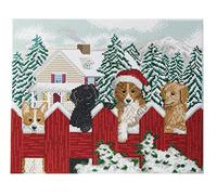 Craft Buddy Mounted Crystal Art / Diamond Painting Kits - 30cm x 30cm & 40cm x 50cm (Christmas Pups - 40x50cm - Partial Crystal)
