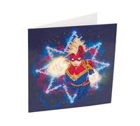Craft Buddy STC Stores DIY Crystal Diamond Painting Birthday Greeting Card Kit (Captain Marvel - 18cm x 18cm - Marvel Collection)