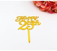 Craft Cart Acrylic Age Cake Topper For Birthday Or Anniversary Gold Happy 25th Letters Party Decoration Design Idea