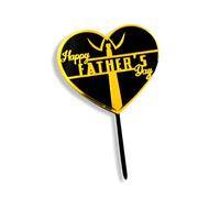 Craft Cart Acrylic Cake Topper For Happy Father's Day With Gold Letters Tie Heart Party Decoration Design Idea