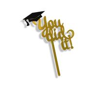 Craft Cart Acrylic Cake Topper Happy Graduation You Did It Gold Hat Decoration Party Idea