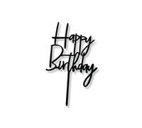 Craft Cart Acrylic Cake Topper with Black Colour Happy Birthday Letters Party Decoration Design Idea