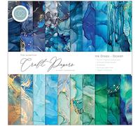 Craft Consortium Craft CON PAPRPAD12, Ink Drops-Ocean, 20 Designs