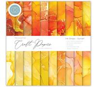 Craft Consortium Double-Sided Paper Pad 6"X6" 40/Pkg-Ink Drops - Sunset, 20 Designs