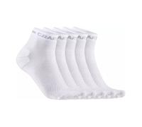 Craft CORE Dry Mid 5-Pack Running Socks - Comfortable, Breathable, Ideal for Runners in White