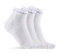 Craft - Core Dry Mid Sock 3-Pack - Cycling socks size 34-36, white/grey