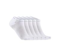 Craft CORE Dry Shaftless Running Socks 5-Pack White Size 43-45 (EU) for Optimal Comfort and Performance in Training