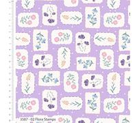 Craft Cotton Co. Botanique Brew Flora Stamps 100% Cotton Fabric 112cm Wide Springtime Tea Themed Designs for Crafting, Sewing, Quilting, Kid's Craft