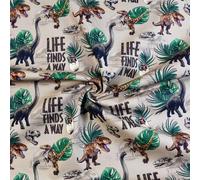 Craft Cotton Company 100% Cotton Jurassic Park Opulent Jungle 110cm Wide Childrens Craft Fabric Material for Quilting, Sewing; Sold in Metre Pre-Cuts (Life Finds a Way)