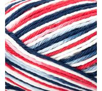 Craft County 100% Cotton Yarn Medium (Size 4) - Weaving, Knitting, and Crochet - Red, White, Blue Ombre (95 Yards)