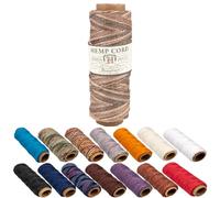 Craft County 100% Hemp Cord Spools - 205 ft (62.5m) Crafting Cord with a Polished Finish - Earthy (0.5mm)