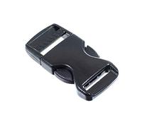 Craft County 5 Pack - Flat Plastic Buckles for Paracord Bracelets, Dog Harnesses, bag Straps, and Webbing - Black, 3/4 Inch, 3/4 Inch