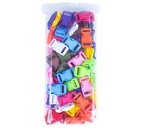 Craft County 60 Pack - 12 Colors - 5/8-Inch Quick Side Release Plastic Buckles, Variety, 5/8"
