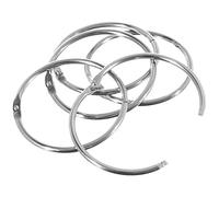 Craft County Book Ring Nickel Plated Metal Loose Leaf Rings Binder Hinge Snap Ring Keychain Key Ring, 2.2-Inch Diameter, 10Pcs, Silver