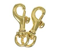 Craft County Brass Trigger Clip Swivel Snap Hooks - Packs of 2 - for Leathercrafts, Dog Leads, and Purses (3/8 Inch)