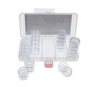 Craft County Clear Organizer Box with 5 Sets of Five Stackable Jars with Lid - 31 Pieces - Great for Diamond Art, Beads, Findings, Saving Space, and More!