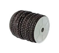 Craft County Flat Braided Leather Jewelry Craft Cord - Necklaces, Belts, Bracelets, Crafts and Jewelry Making (Dark Brown, 10mm X 5 Yards)
