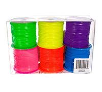 Craft County Neon, Rexlace 6 Pack - 50 Yard - 45 Meter Spools - Non-Toxic Plastic Lacing