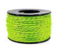 Craft County Nylon Micro Cord - 125 ft Spool of 1.18 mm Nylon Cord for Weaving & Jewelry Making -Reflective Neon Green