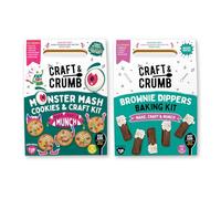 Craft & Crumb Monster Mash Cookies and Brownie Dippers Baking Kit Set, Kids Baking and Craft Activity, Home Baked Treats with Decorating Supplies, 2 Pack
