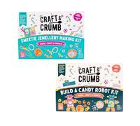 Craft & Crumb Sweetie Kits Bundle - Make Your Own Candy Necklace & Bracelet and Robot - Perfect for Summery Parties and Activities - Gift for Girls and Boys Aged 3 +