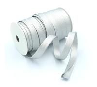 Craft Cult 12mm Plain Double Fold Bias Binding Tape - 25 Metre Roll (126 - Metallic Silver)
