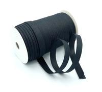 Craft Cult 12mm Plain Double Fold Bias Binding Tape - 25 Metre Roll (2 - Black)