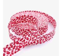 Craft Cult 25mm Wide Floral Flowers Printed Pattern Bias Binding Tape - 25 Metre Roll (28 - Red)