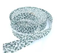 Craft Cult 25mm Wide Floral Flowers Printed Pattern Bias Binding Tape - 25 Metre Roll (36 - Thyme Green)