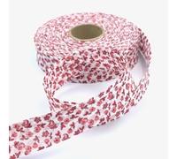 Craft Cult 25mm Wide Floral Flowers Printed Pattern Bias Binding Tape - 25 Metre Roll (67 - Rose Pink)