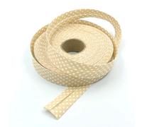 Craft Cult 25mm Wide Polka Dot Printed Pattern Bias Binding Tape - 25 Metre Roll (129 - Tan Brown)