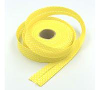 Craft Cult 30mm Wide Polka Dot Printed Pattern Bias Binding Tape - 25 Metre Roll (17 - Yellow)