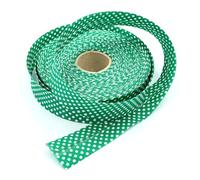 Craft Cult 30mm Wide Polka Dot Printed Pattern Bias Binding Tape - 25 Metre Roll (55 - Emerald Green)