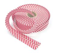 Craft Cult 30mm Wide Stripe Printed Pattern Bias Binding Tape - 25 Metre Roll (28 - Red)