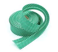 Craft Cult 40mm Wide Polka Dot Printed Pattern Bias Binding Tape - 25 Metre Roll (55 - Emerald Green)