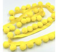 Craft Cult Jumbo Pom Pom Bobble Trim Braid - 10 Metre Roll (117 - Yellow)