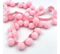 Craft Cult Jumbo Pom Pom Bobble Trim Braid - 10 Metre Roll (301 - Baby Pink)