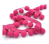 Craft Cult Jumbo Pom Pom Bobble Trim Braid - 10 Metre Roll (314 - Cerise Pink)