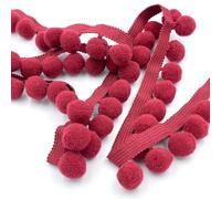 Craft Cult Jumbo Pom Pom Bobble Trim Braid - 10 Metre Roll (323 - Burgundy)