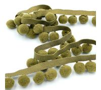 Craft Cult Jumbo Pom Pom Bobble Trim Braid - 10 Metre Roll (606 - Avocado Green)