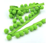 Craft Cult Jumbo Pom Pom Bobble Trim Braid - 10 Metre Roll (665 - Lime Green)